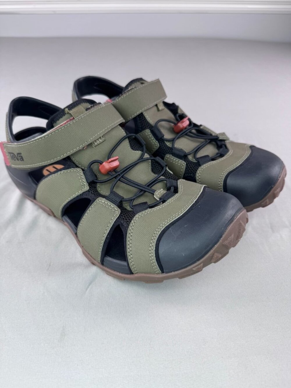 TEVA FLINTWOOD SPORT SANDALS MENS US 11 WATER HIKE SHOES QUICK DRY DARK OLIVE